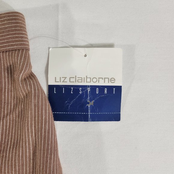 NWT LIZ CLAIBORNE Women's 14 (Actual 32" x 9") Brown Striped Bermuda Shorts - Picture 4 of 6